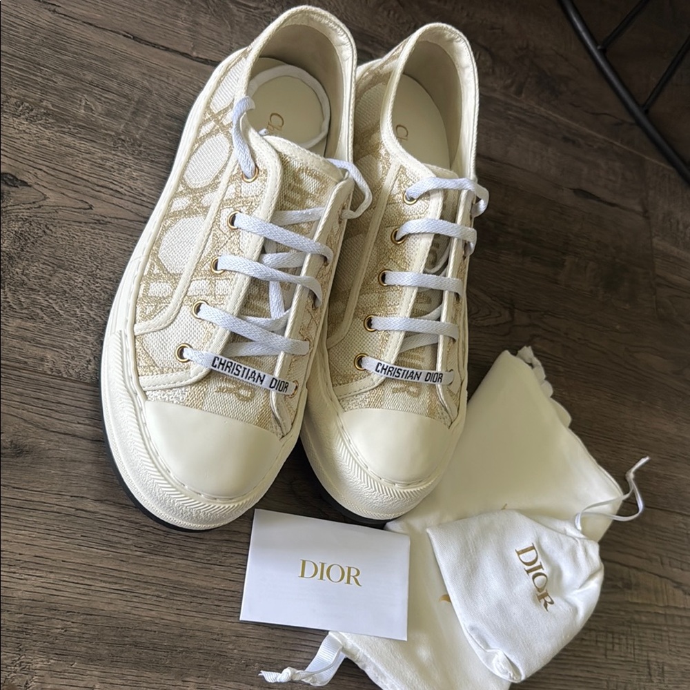Dior Beige Canvas Sneakers